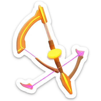 bow and arrow with glowing neon sticker