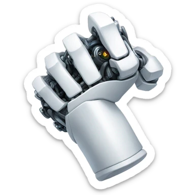 Flexing white mechanical cyborg arm and bicep sticker