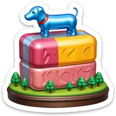  paris SPAM meat jeff koons style  sculpture art landscape painting  sticker