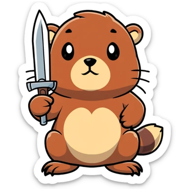 beaver with a weapon sticker