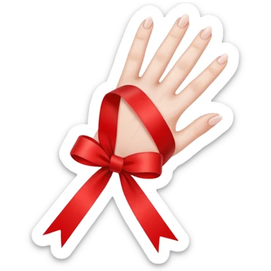 finger with ribbon sticker