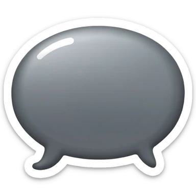 Simple grey chat bubble, messaging icon sticker
