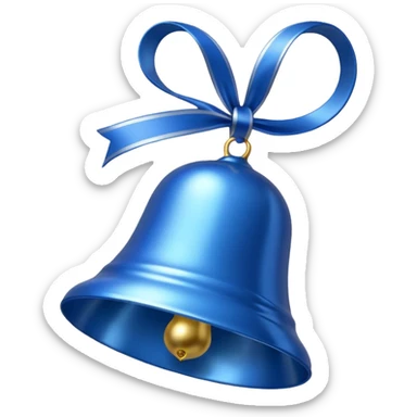 shine blue christmas bell with white ribbon sticker
