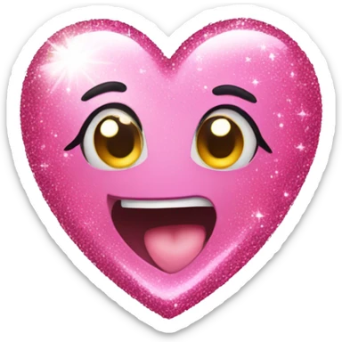 Sparkle with pink heart  sticker