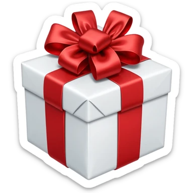 white and red christmas present sticker