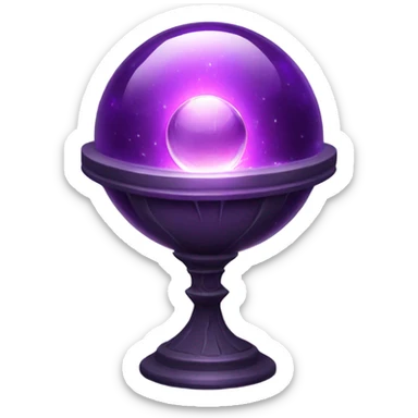 dark purple crystal ball alien inside sticker