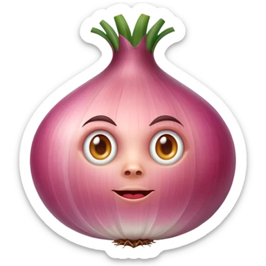 oignon fin ovale rose sticker