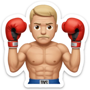 White middle age boxer sticker