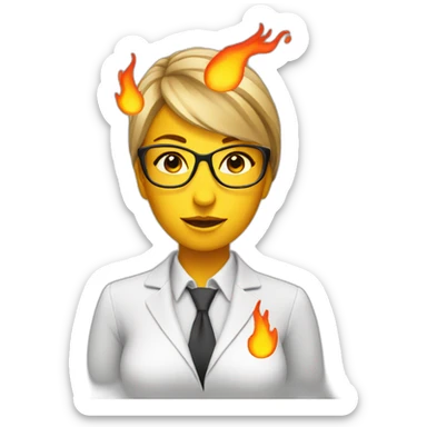 female accountant on fire sticker