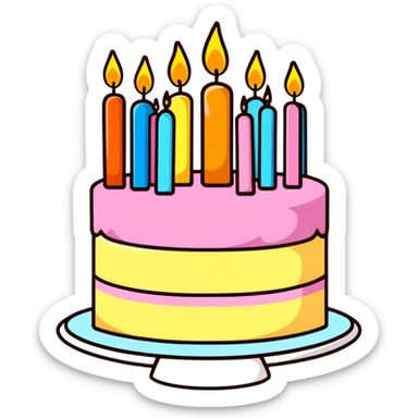 birthday cake with candles sticker