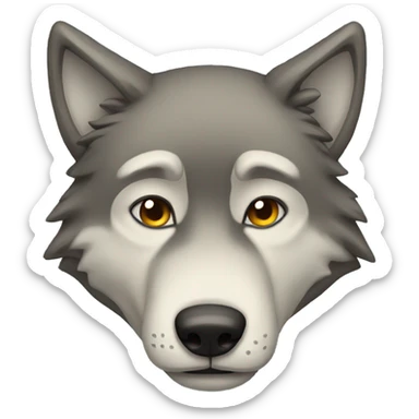Sad wolf sticker