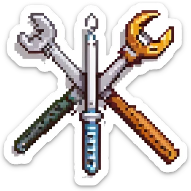 Classic wrench or screwdriver crossed sticker