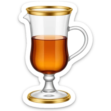 Turkish tea glass in “ince belli bardak” with the stand sticker