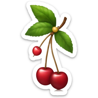 cherries with a bow on top sticker