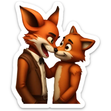 foxy the fox kissing freddy fazbear sticker