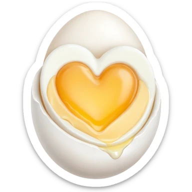heart made out of an cooked egg (no shell) sticker