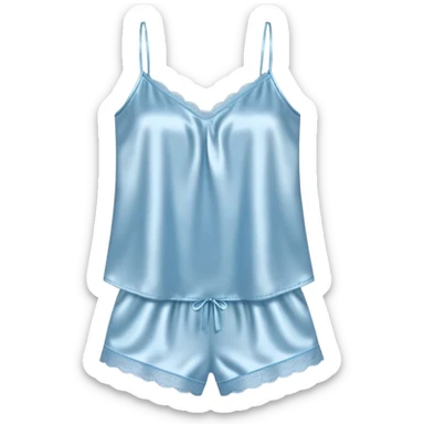 Baby blue camisole satin pajamas set sticker