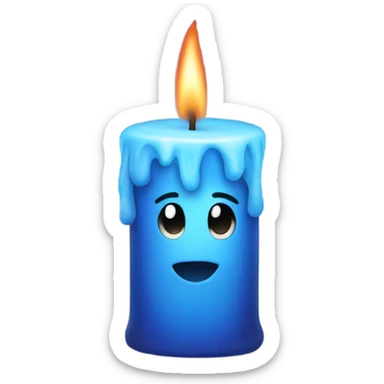 blue flame candle sticker