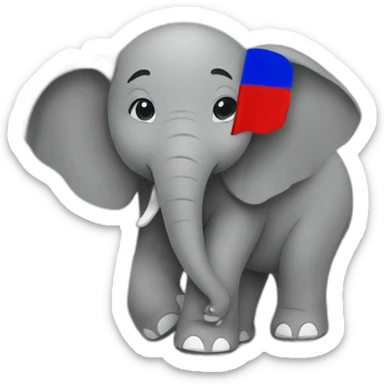 elephant with shoes and flag moldova sticker