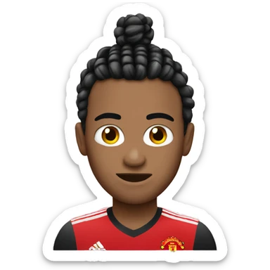 manchester united emoji with short braids sticker