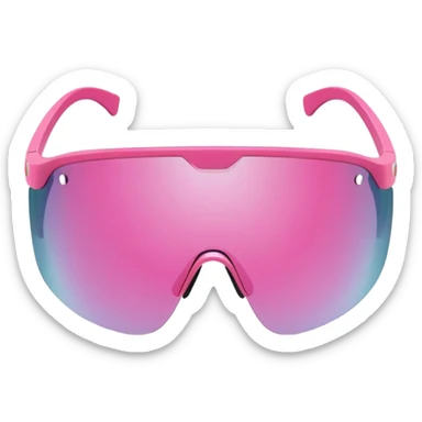 sporty pink shield visor sunglasses with minimalist frame, athletic design, oversized one-piece lens sticker