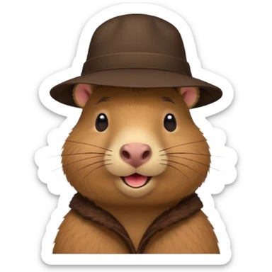 Make me a capybara in a hat like number 3 sticker