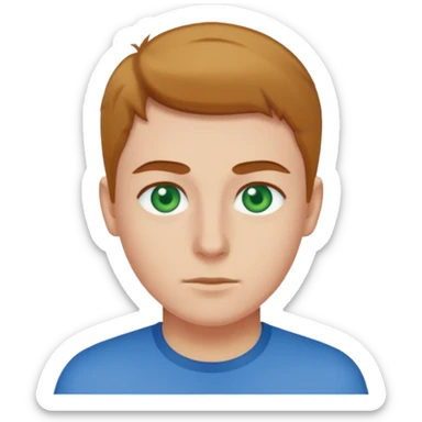 green eyed, blue shirt sticker