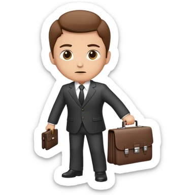 business person in suit with briefcase sticker