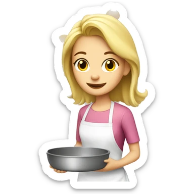 Blonde girl baking sticker