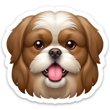 Brown Shih tzu with tongue out sticker