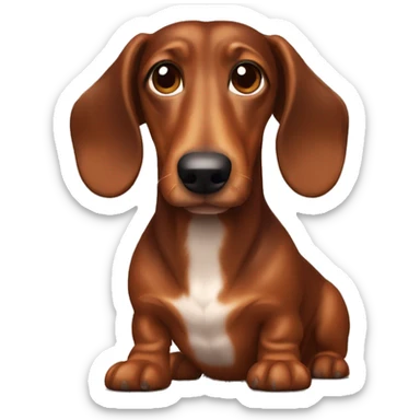 long brown hair wiener dog  sticker