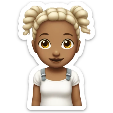 white baby girl with pigtails  sticker