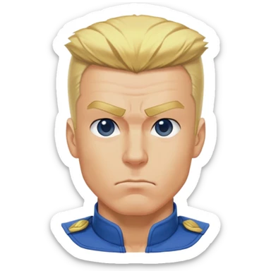 guile street fighter cartoon sticker