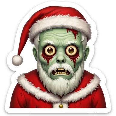 santa clause zombie sticker