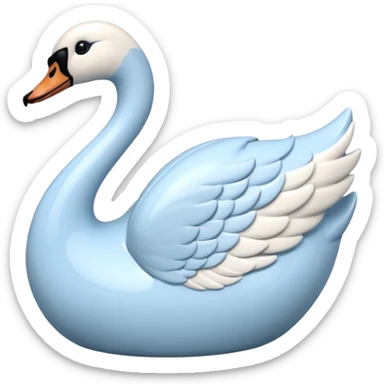 Light blue swan shaped vase  sticker