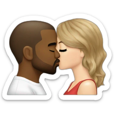 Taylor Swift kissing Kanye west sticker