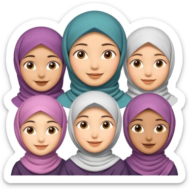 multicultural people include asian, indian, hijab sticker
