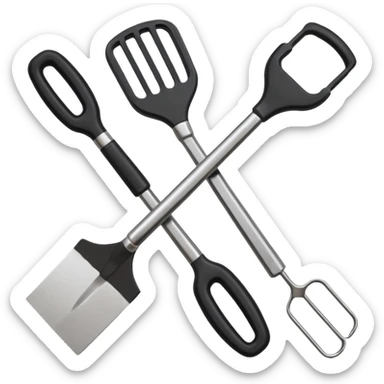 BBQ Tools with Black Plastic Handles sticker