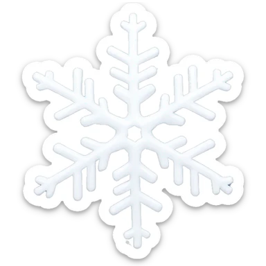 White beautiful snowflake sticker