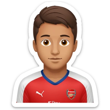 Soccer player in red Arsenal jersey sticker
