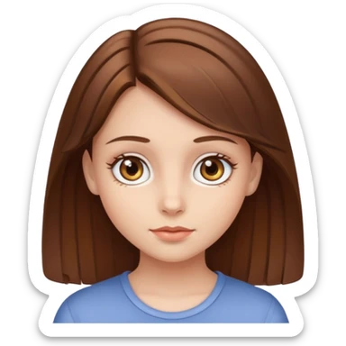 Sweet girl with hazel eyes and brown medium hair  sticker