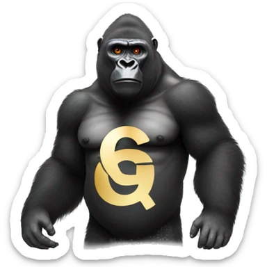 Gorilla holding gg banner sticker
