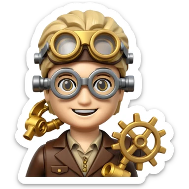 Steampunk Inventor lego toy sticker