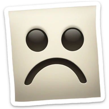 Letter A with a sad face sticker