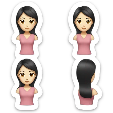 Chinese woman with dark hair sticker