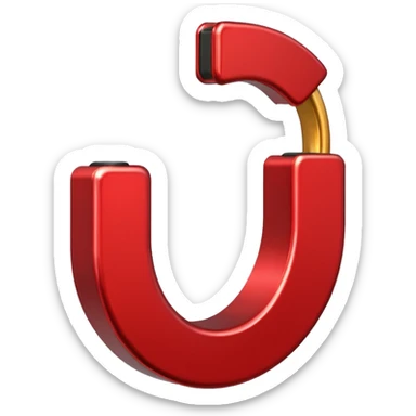 red horseshoe magnet sticker