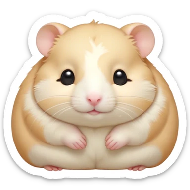 Meme-Worthy Cute Sleeping Cream Hamster Portrait Emoji, Head resting peacefully with a contented smile, showcasing a delightfully compact build and a luxuriously soft cream coat, eyes shut in a serene nap, Simplified yet hilariously adorable features, highly detailed, glowing with a soft, drowsy light, high shine, relaxed and utterly lovable, stylized with an air of playful laziness, bright and heartwarming, soft glowing outline, capturing the essence of a comically sleepy hamster, so meme-worthy it feels like it could instantly become the next viral sensation of adorable slumber! sticker