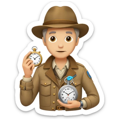 Explorer with pocket watch sticker