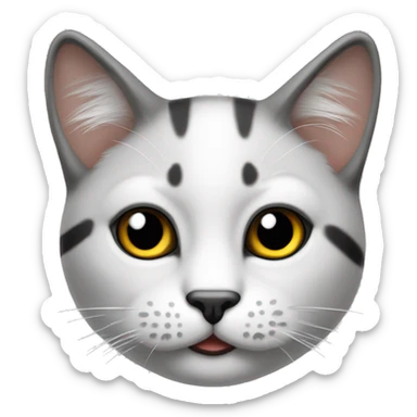Gato blanco con parche negro en el rostro sticker