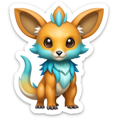 Cute cool colorful nebula fantasy animal hybrid Fakemon full body sticker